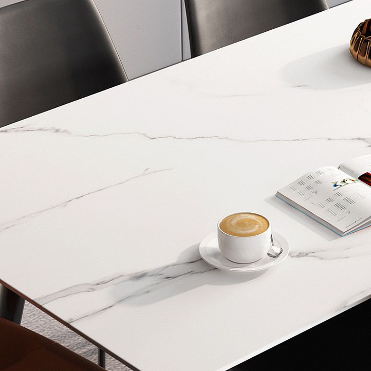 Mesa de piedra rectangular moderna contemporánea 4 patas de la sala de cena
