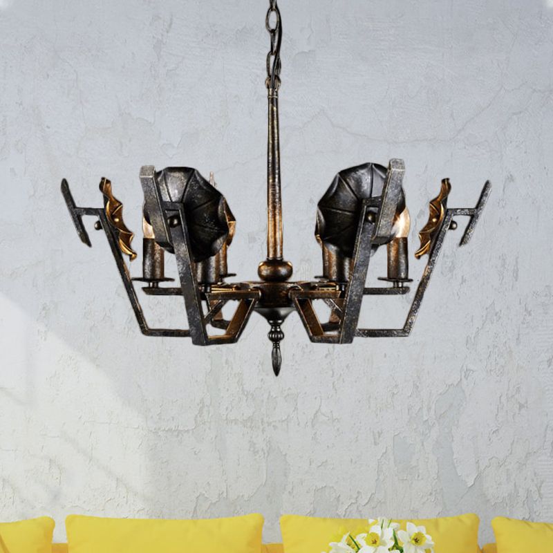 Bougie de salon suspendu 6 lumières 6 lumières de style antique lustre en bronze