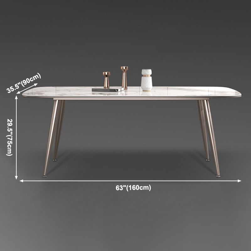 Luxusstil Home Sintered Stone Esstisch 4 Beine Basis Rechtecktisch