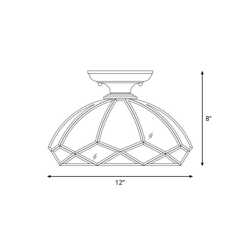 Traditionelle Schalenform Deckenbehandlung 1 Licht durch klare Glas Halbmontage Beleuchtung in Messing