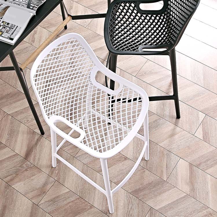 Pp Plastic Bar Height Stool Indoor Industrial Armless Bar Stool with Footrest