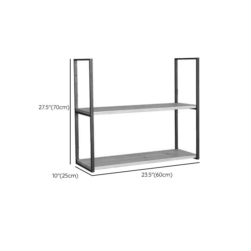 Wall Mounted Bookcase Modern Wooden Close Back Bookshelf with Shelves