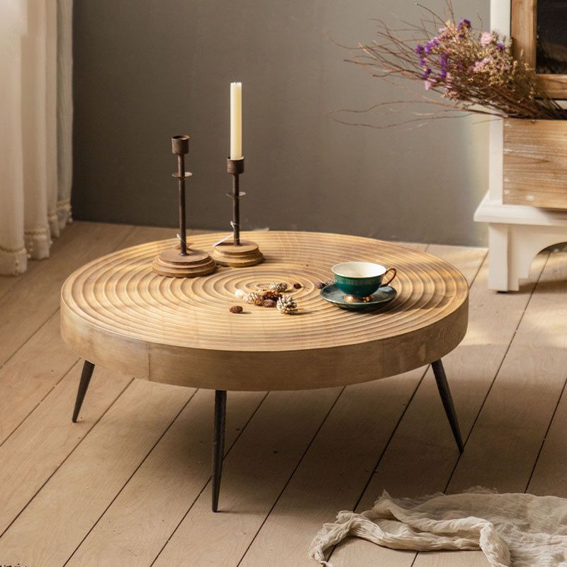 Contemporary Solid Wood Cocktail Table Light Wood Distressed Coffee Table