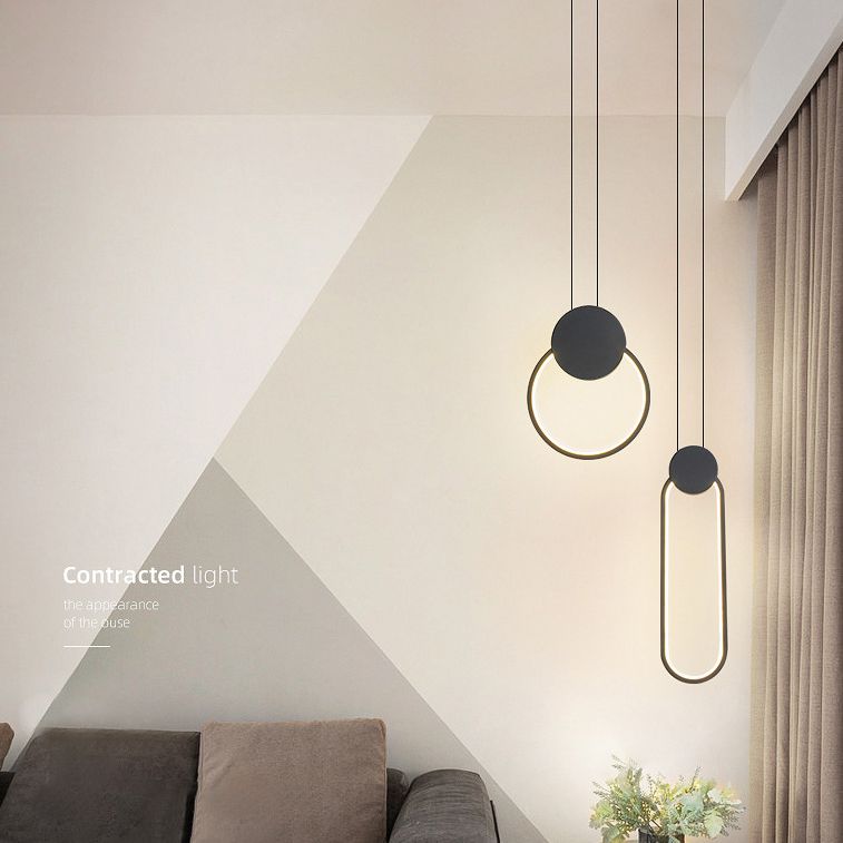 Contemporary One-Light White Metal Pendant Lighting for Dinning Room Cafe