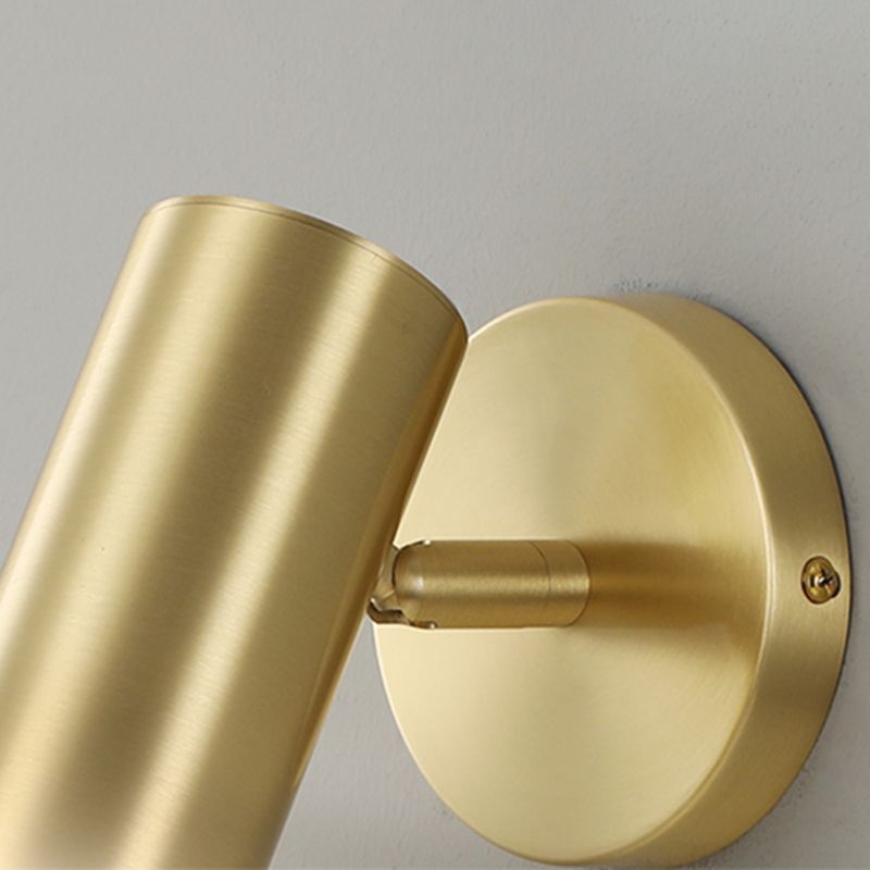 Half Cylinder Shade Metal Wall Sconce Modern Style 1 Light Wall Mount Lighting in Gold