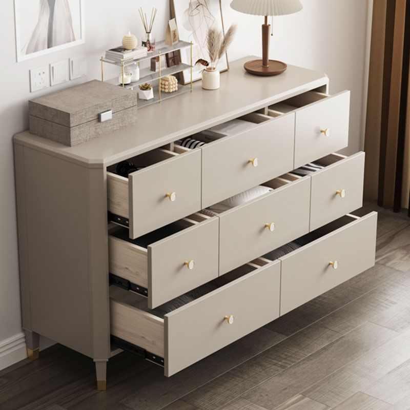 Contemporary Horizontal Double Dresser Storage Dresser with Drawers for Home