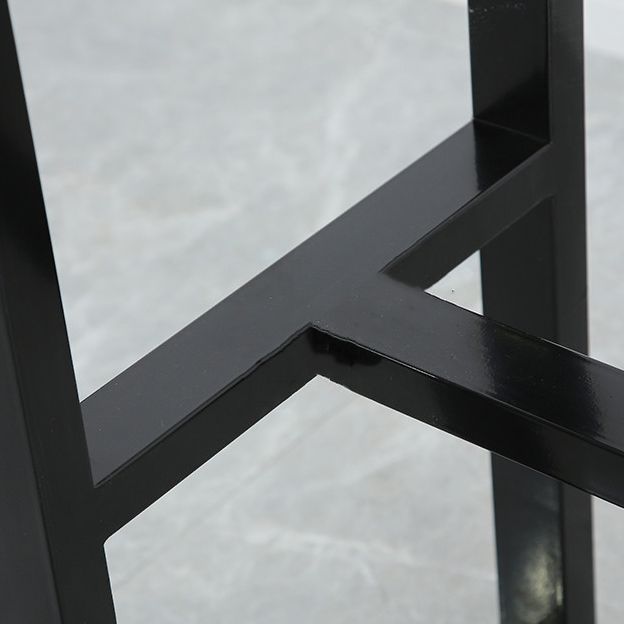 Modern Style Stone Bistro Bar Table Rectangle Metal Base Bar Table