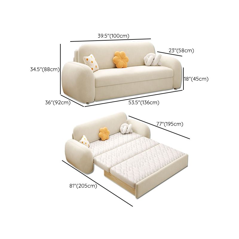 Contemporary Styled Metal Frame Sleeper Sofa Upholstered Square Arms Sofa Bed