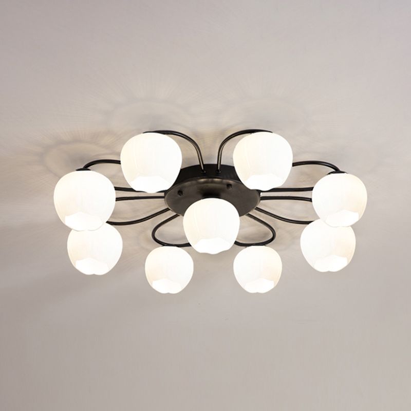 Contemporary Flush Light Fixture Glass Flush Mount Lights for Living Room