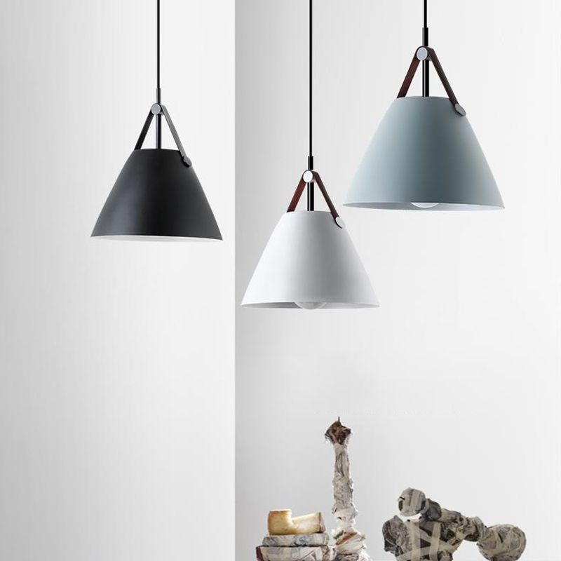 Metal Cone Hanging Lamp Contemporary Ceiling Light for Bedroom