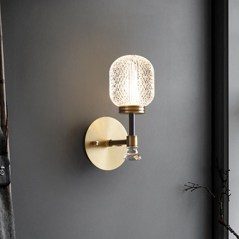 Modern Indoor Decoration Wall Light Up Light Glass Shade Wall Sconce for Bedside
