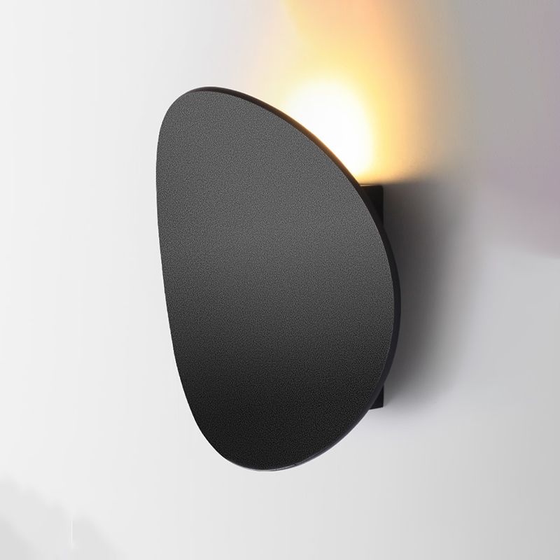 Oval Shade Metal Wall Sconce Modern Style Single Light Wall Mount Lighting