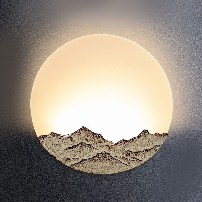 Circle Modern Wall Light Acrylic Grey 1-Light Wall Mount Light for Bedroom