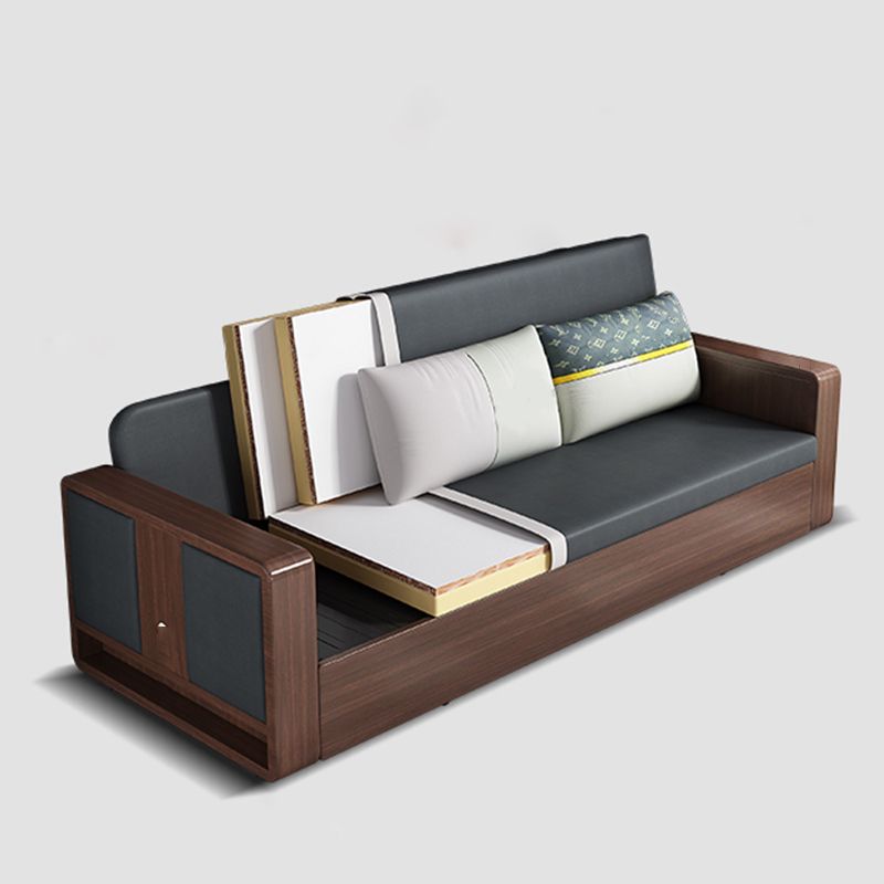 31" Wide Contemporary Sleeper Sofa Futon Gray Pillow Included Sleeper Sofa