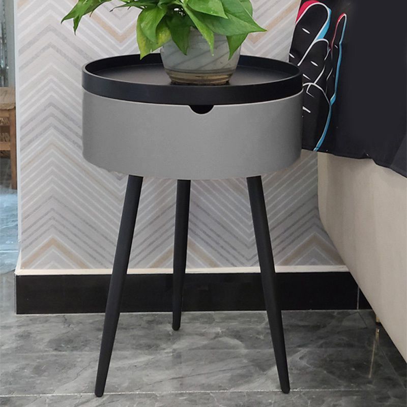 3 Legs End Table Set Contemporary Style Tray Top Side Table with Storage