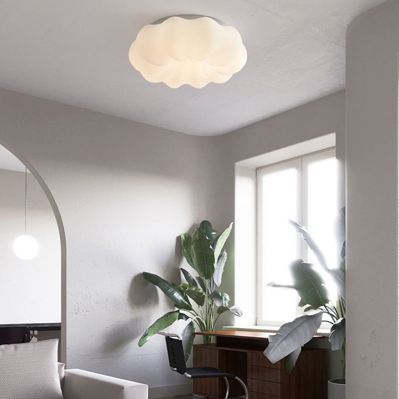 Metal Close to Ceiling Lamp Modern Style LED Cloud White Ceiling Lighting