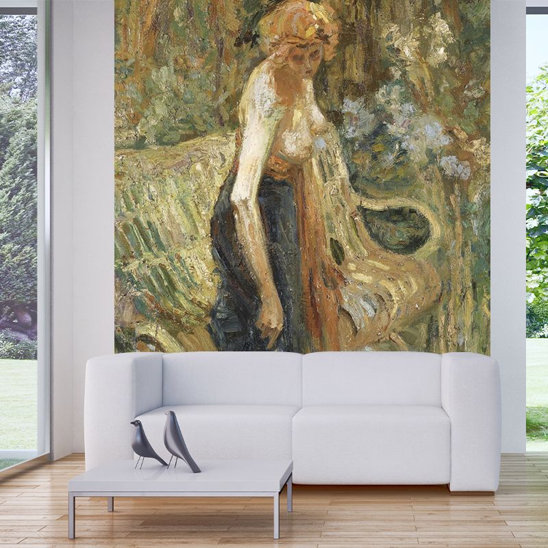 Rene Magritte Femme Debout Mural Surrealism Non-Woven Material Wall Art in Brown