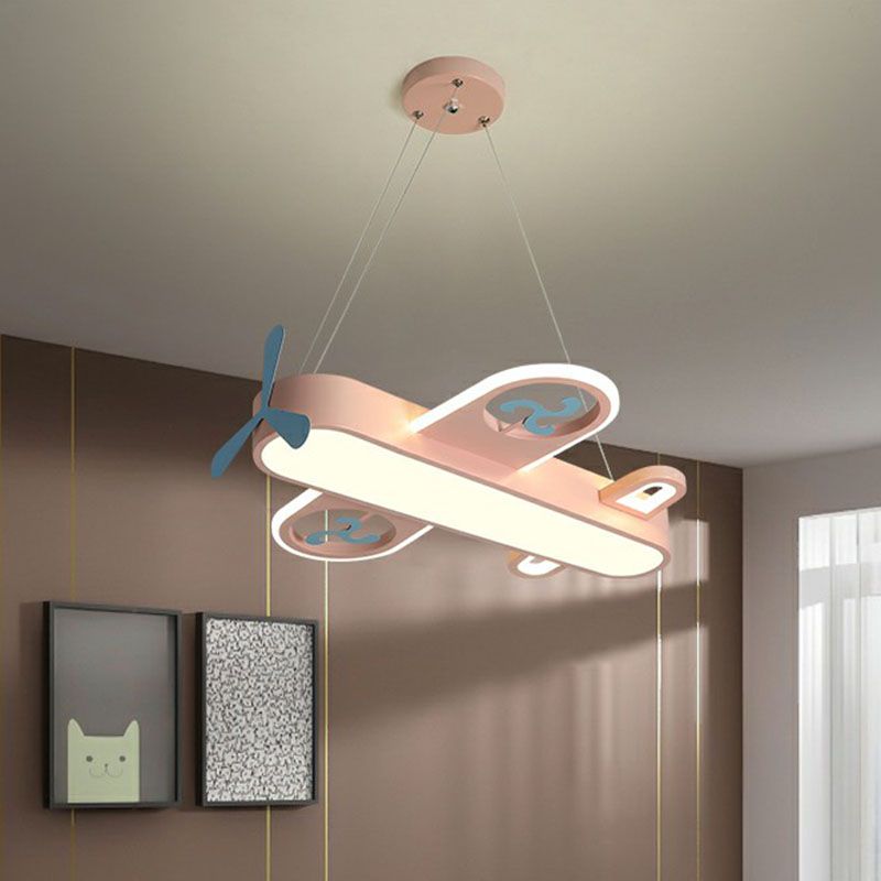 Forme d'avion Room de chambre enfant lampe à lustre acrylique
