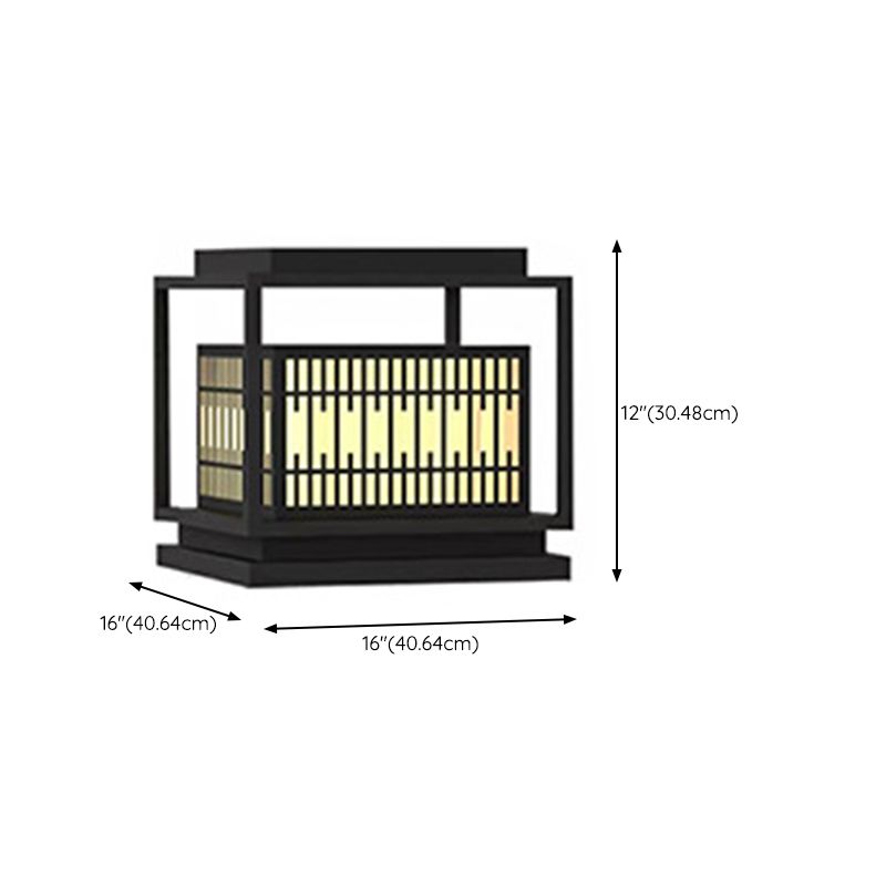 Outdoor Black Lights Waterproof Square Pillar Lamp for Garden