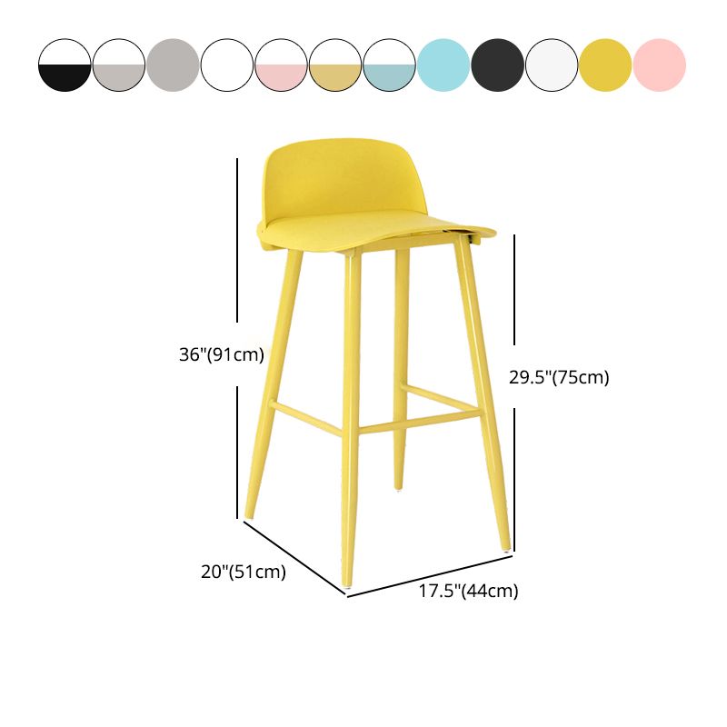 Modern Armless Backrest Counter Stool Iron Cafe Bar Stool with  Acrylic Seat and Pedal