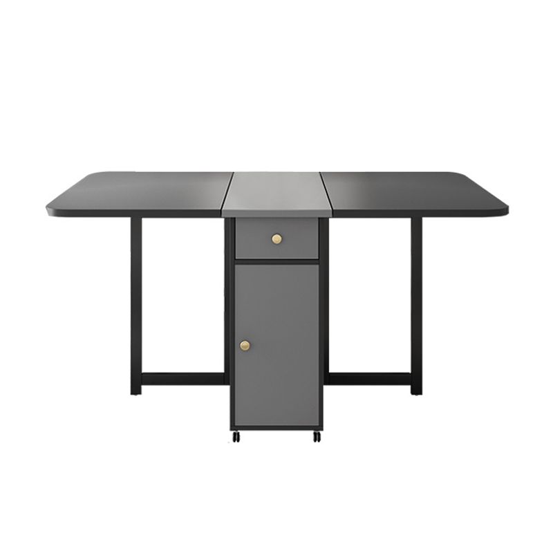 Mid-Century Modern Dining Room Table Drop-Leaf Table with Ash Solid Wood Base,59"L x 29.1"H