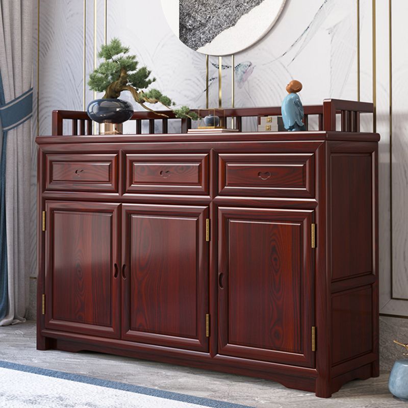 Traditional Rectangle Storage Cabinet Solid Wood Accent Cabinet