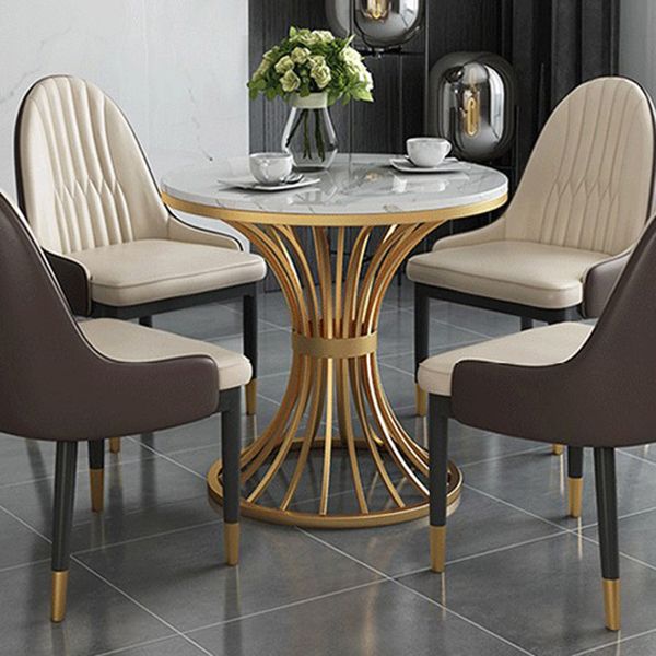 Mesa de comedor de piedra Mesa de comedor tradicional de lujo con base de pedestal