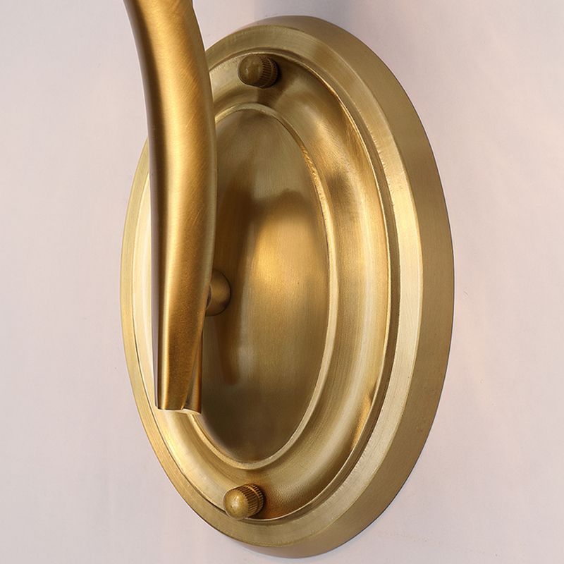 Modern Golden Wall Lamp Copper Wall Mount Lamp with Glass Shade for Bedroom