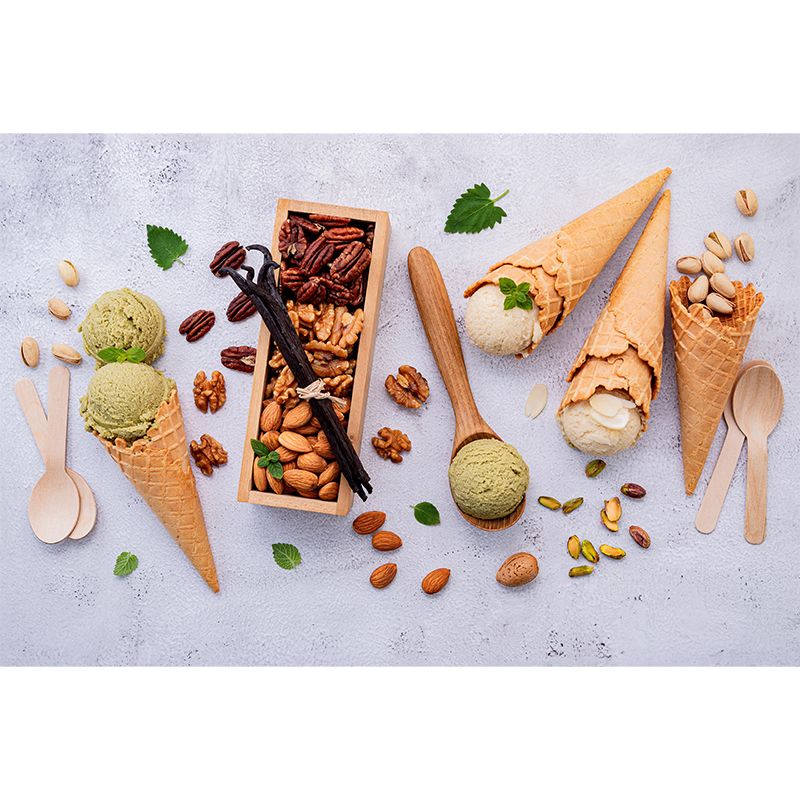 Customized Ice Cream Pattern Mural Wallpaper Mildew Resistant Commerce Shop