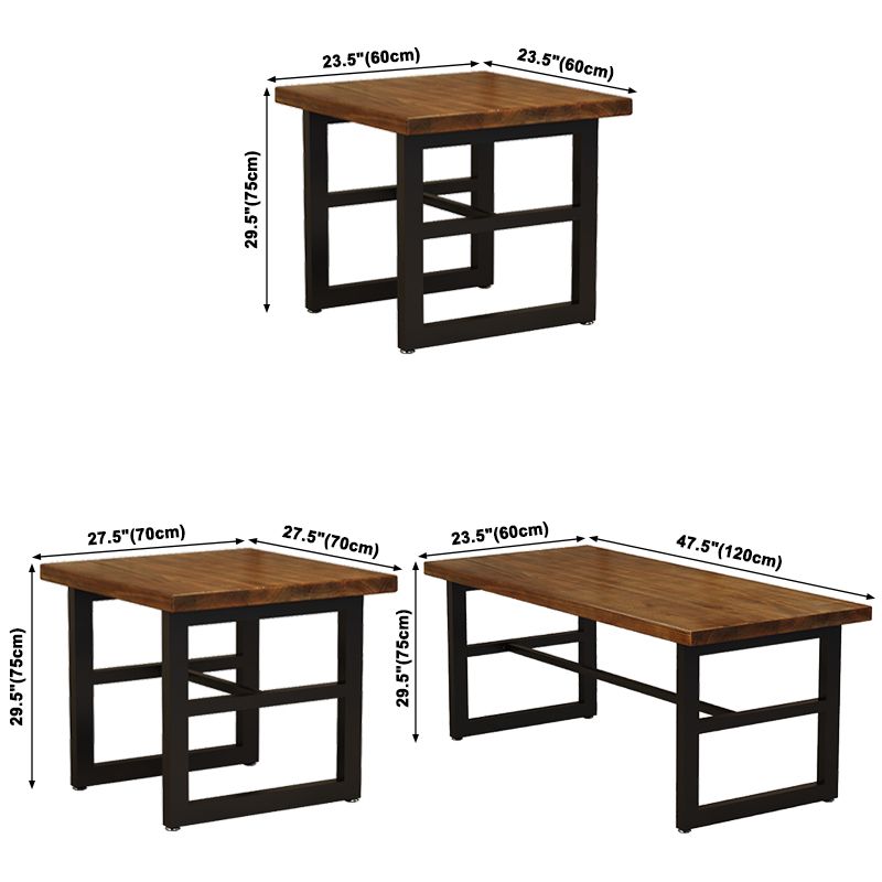 Mesa de comedor de madera sólida industrial mesa de comedor de base de caballete para el hogar