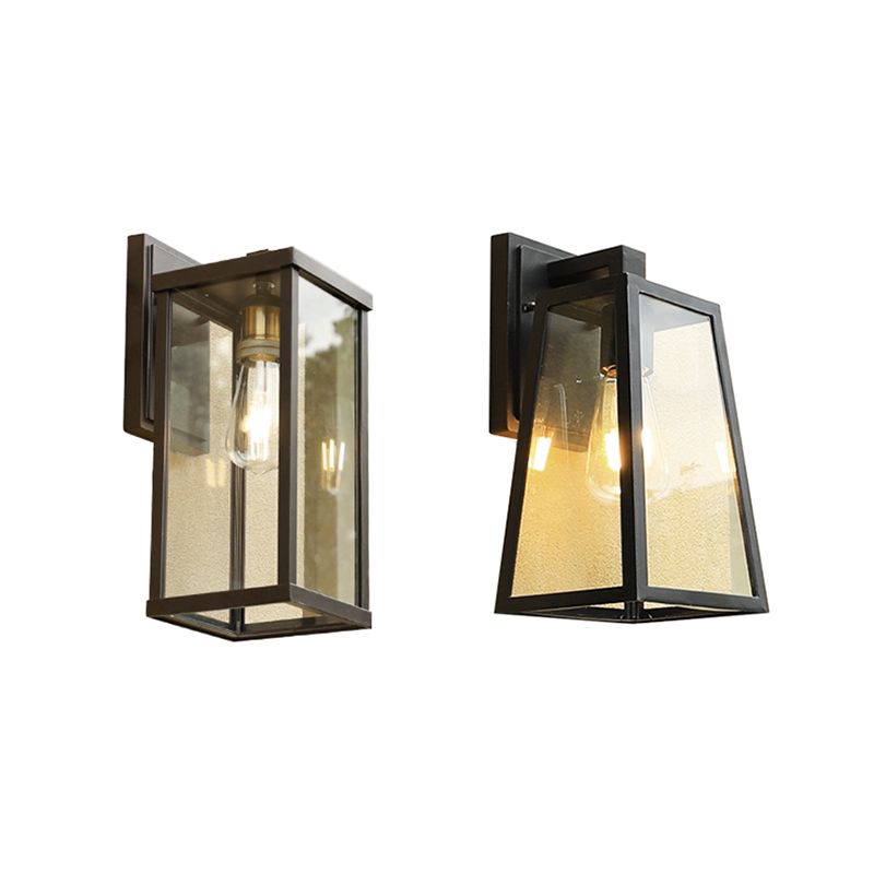 Geometrische klare Glas Wandleuchte Schatten Industrielles 1-Licht-Wandmontage Licht für den Außenbereich