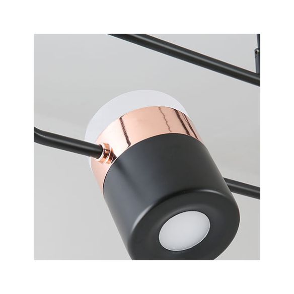 Black/White Linear Island Pendant Lighting with Cylinder Shade Modern 3/5 Lights Metal Hanging Light in Warm/White Light