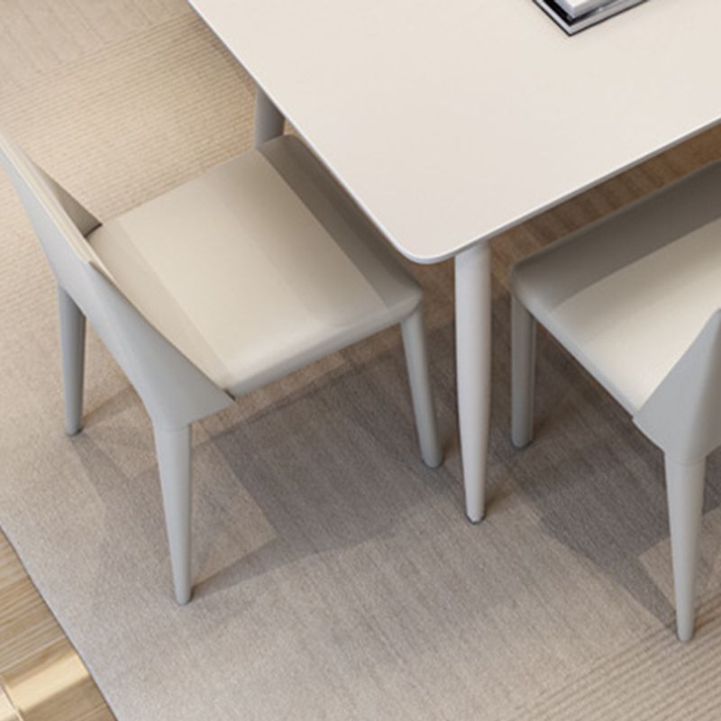 White Dining Room Table Sintered Stone Dining Table for Kitchen