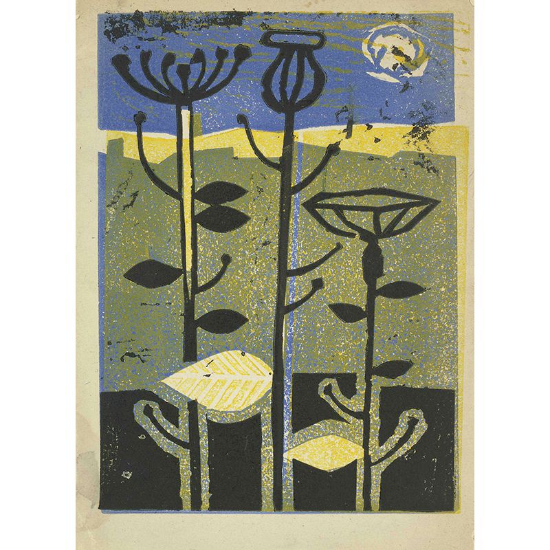 Art Deco Flowers Painting Murals Yellow-Brown Bedroom Wall Decoration, Custom-Print