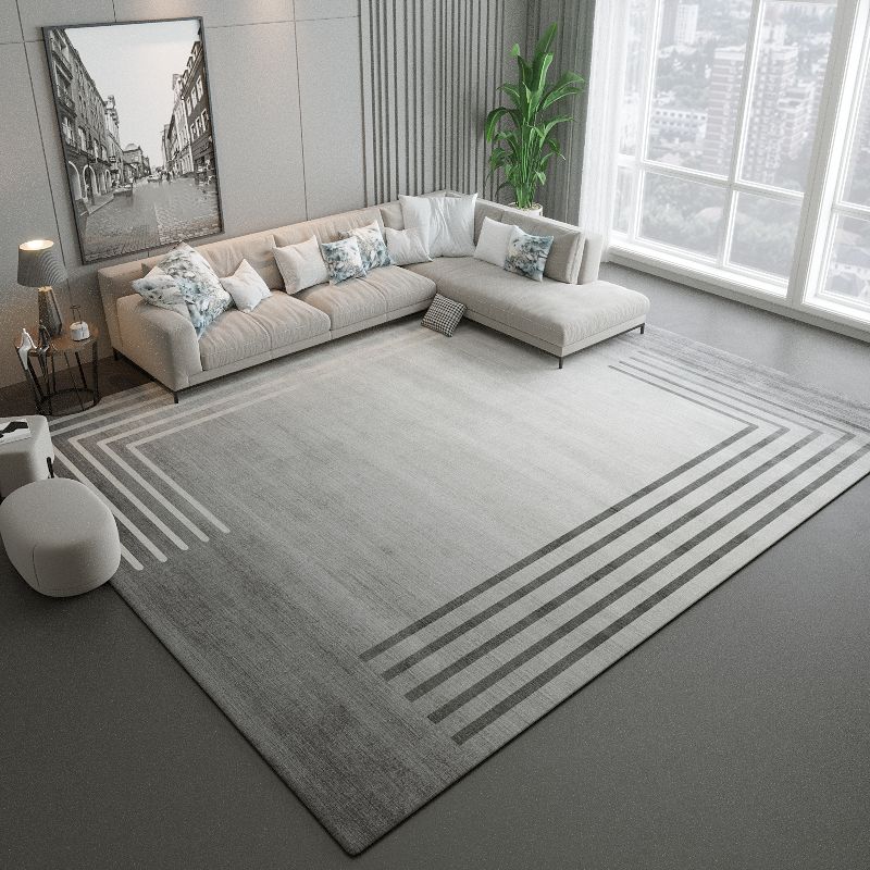 Modern Living Room Area Rug Geometric Pattern  Polyester Area Carpet Non-Slip Backing Rug