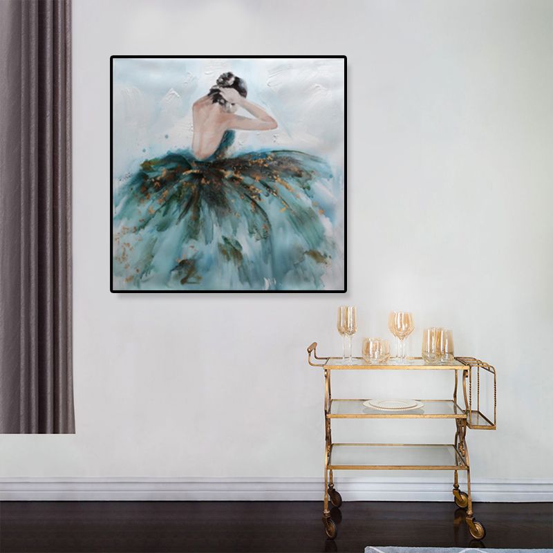 Glam Canvas Print Zachte kleur Dressing Girl Wall Art Decor, meerdere maten beschikbaar