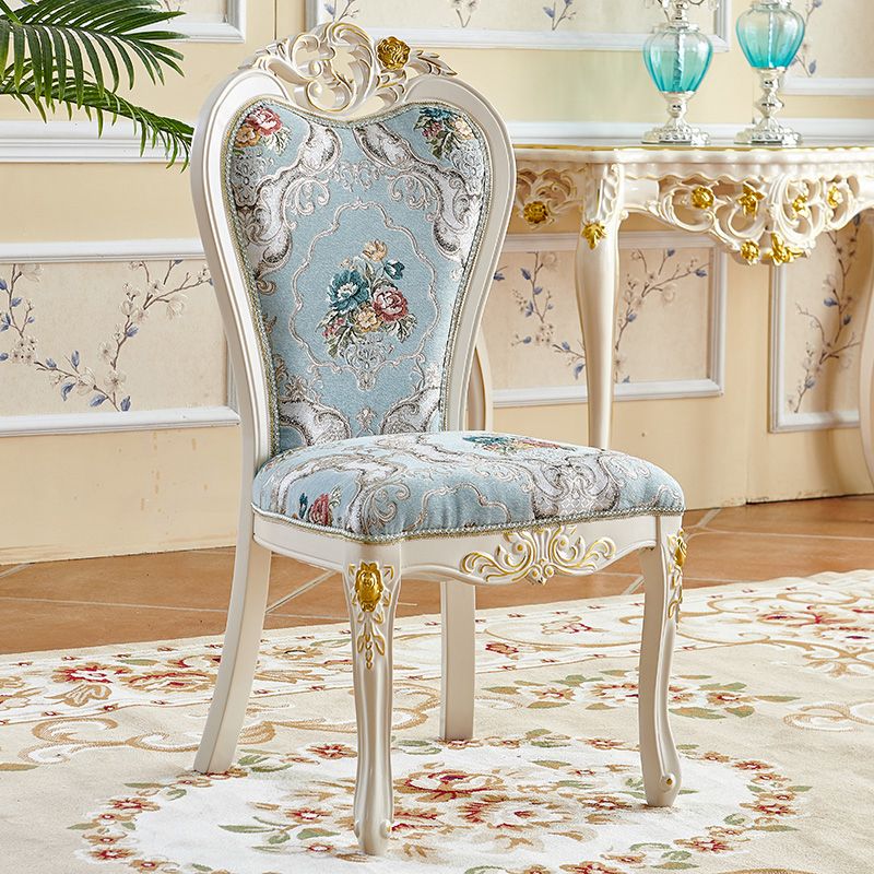 Victorian Dining Room Chair with 4 Wood Legs Parsons Chair for Home Use