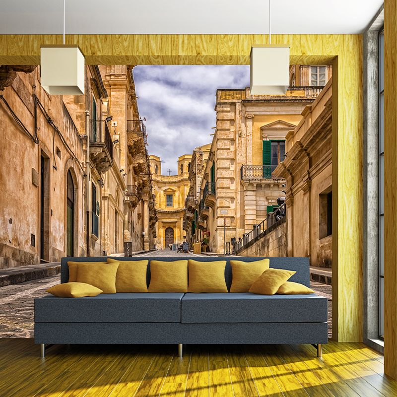 Customized Sicily Alley Scene Mural Modern Wall Covering for Living Room Bedroom