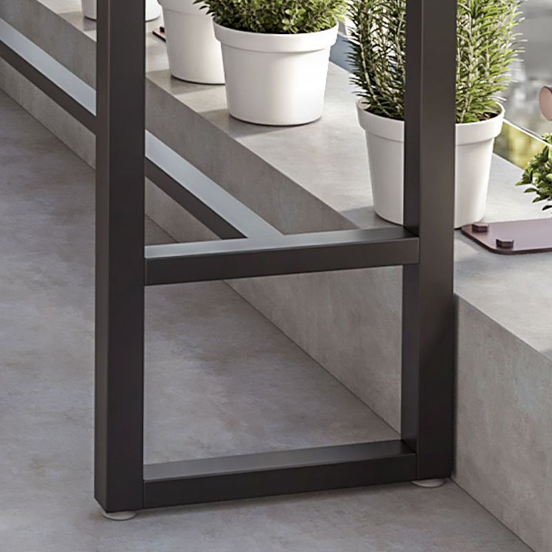 Solid Wood Bar Table Industrial Rectangle Bar Table with Black Legs