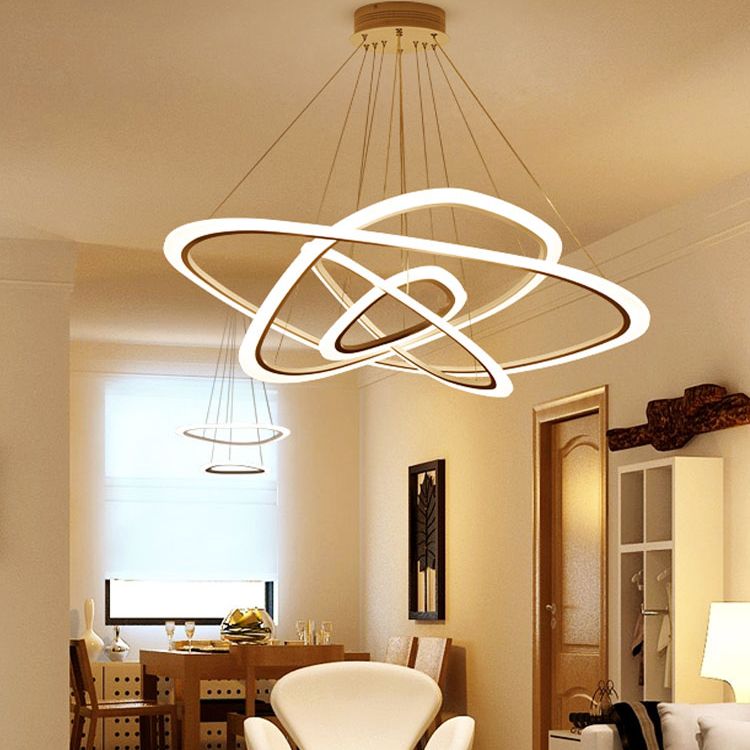 Niveles de múltiples luces arennas colgantes estilo moderno colgante de suspensión de metal luz colgante