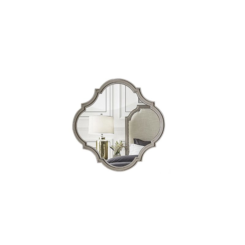 Two Piece Traditional Mirrored Vanity Set Solid Wood Dressing Table