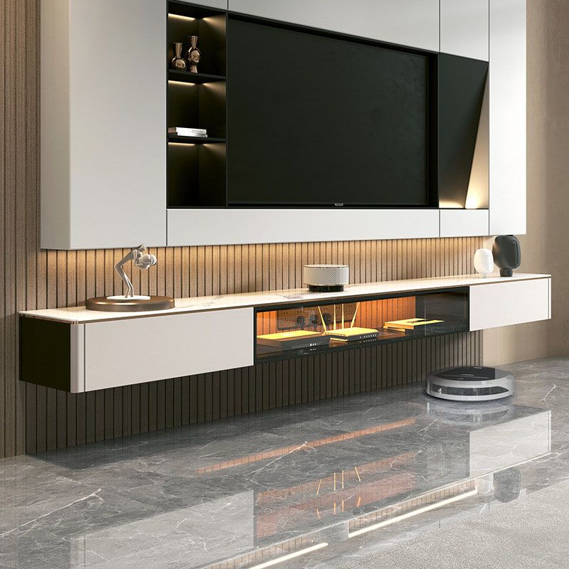 Contemporary TV Console Stone TV Media Console for Living Room