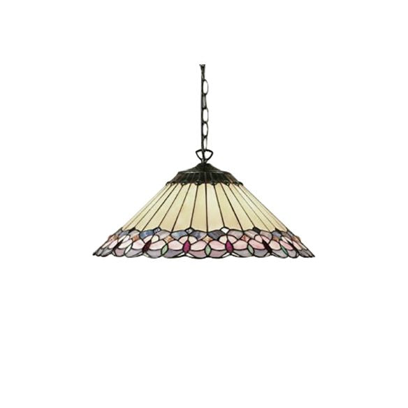 Barroque Cónica Down Lighting 1 Cabeza de arte rosa/verde Glass Glass Luz colgante suspendida