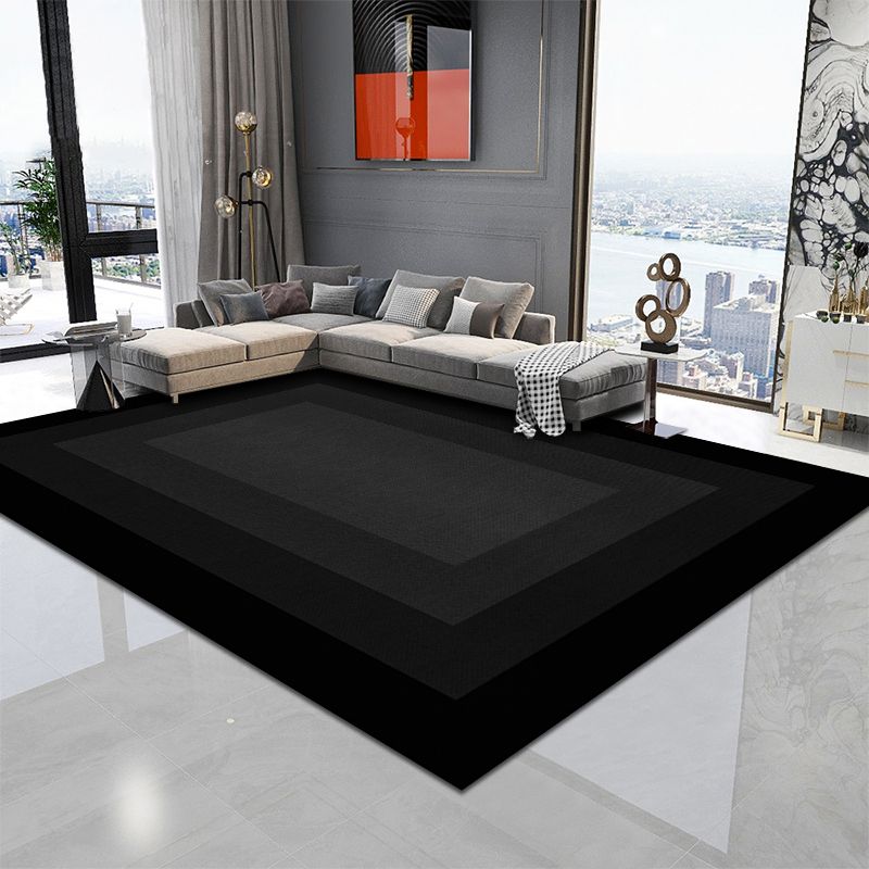 Black Modern Rug Blending Gradient Rug Non-Slip Backing Rug for Living Room