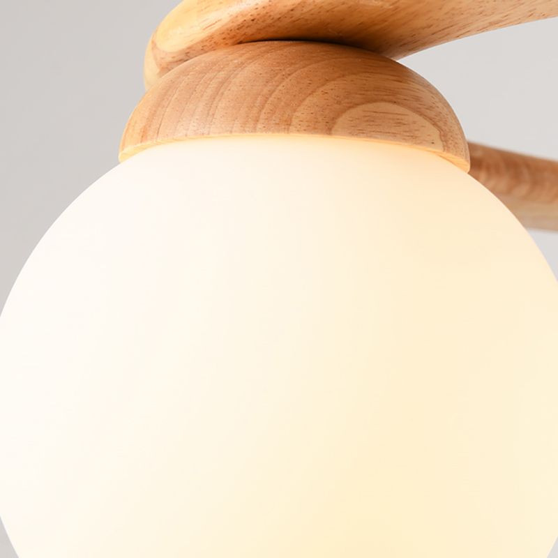 Moderne verstellbare hölzerne Kronleuchterdecke Hängeleuchte mit Glasschatten