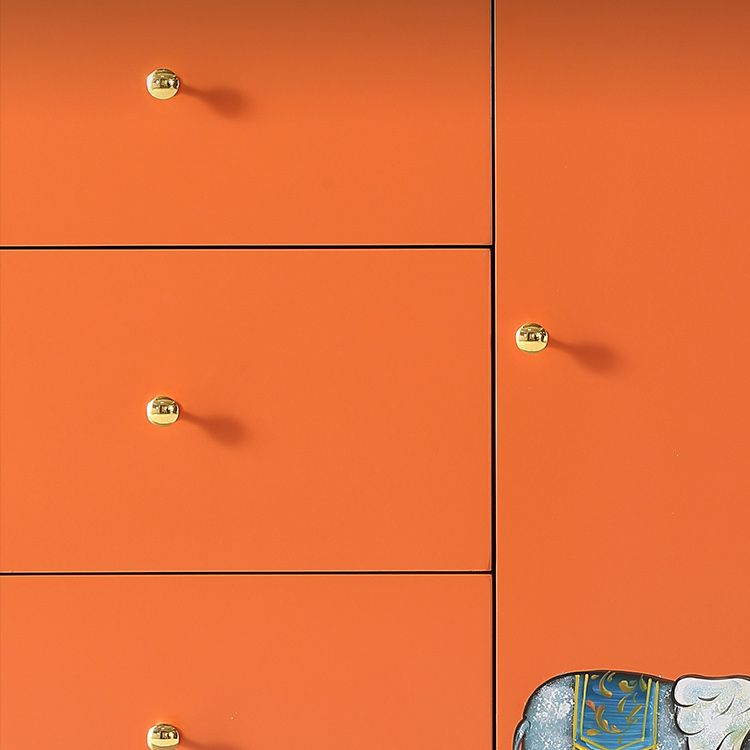 Glam Storage Chest Wooden Horizontal Lingerie Chest with Drawers