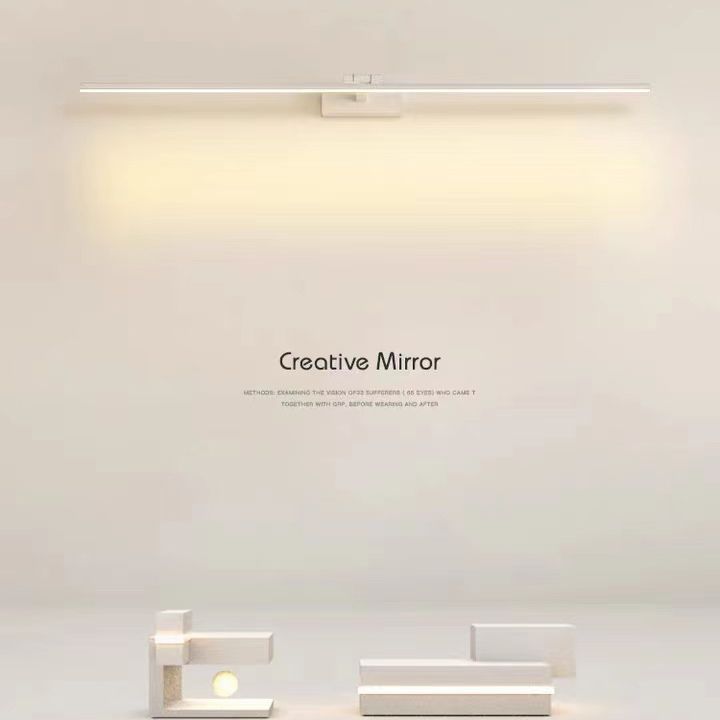 1-Light Linear Wall Sconce Modern Simple Style  Mirror Wall Lighting in White