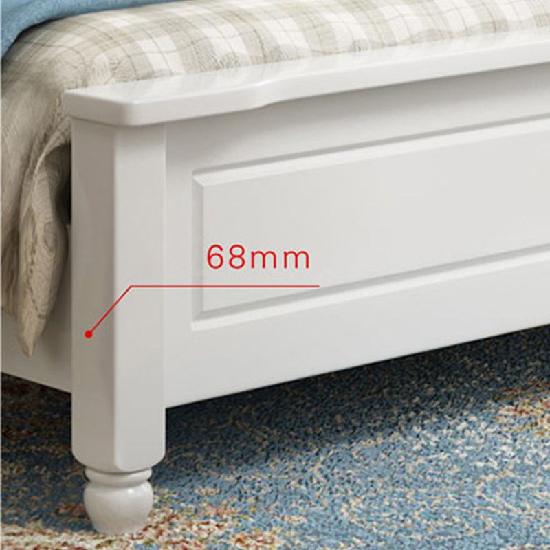 84.65 inch Wide Victorian Bed Frame Pine Wood Bed with Headboard