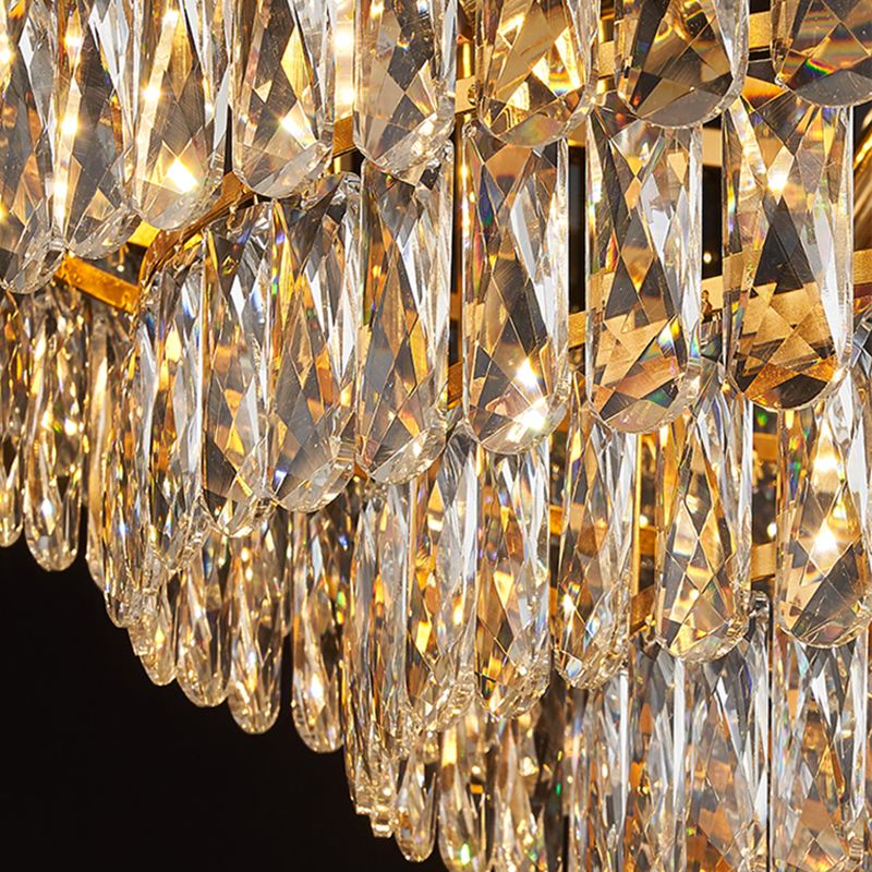 Modern Kitchen Pendant Lights Geometric Island Lighting Fixtures with Crystal Shade