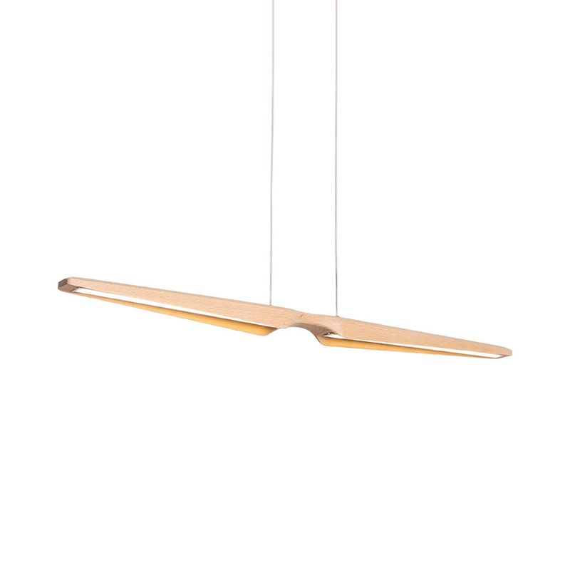 Éclairage de pendentif en bois linéaire moderne LED LED PLACE PLACE PLACE POUR BURE